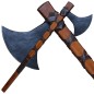 Preview: Haller, 1 large Danish axe, ax with wooden handle, rune marks and leather strap